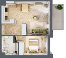2 pokoje, mieszkanie 46,90 m², piętro 1, oferta nr 2.1.06, Rytelska, Gdańsk, Orunia Górna-Gdańsk Południe, ul. Rytelska