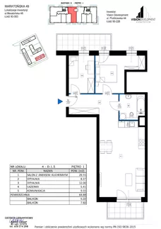 3 pokoje, mieszkanie 64,88 m², piętro 1, oferta nr 4, Maratońska 49, Łódź, Polesie, Retkinia, ul. Maratońska 49