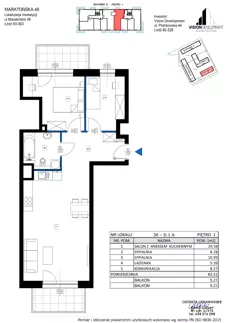 3 pokoje, mieszkanie 62,51 m², piętro 1, oferta nr 30, Maratońska 49, Łódź, Polesie, Retkinia, ul. Maratońska 49
