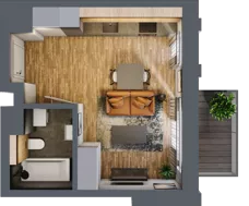 1 pokój, apartament 26,32 m², piętro 1, oferta nr 118, Folwark Scheiblera, Łódź, Widzew, ul. Tymienieckiego 33A