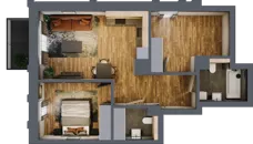 2 pokoje, apartament 57,64 m², piętro 1, oferta nr 194, Folwark Scheiblera, Łódź, Widzew, ul. Tymienieckiego 33A