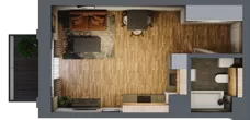 1 pokój, apartament 29,93 m², piętro 1, oferta nr 12, Folwark Scheiblera, Łódź, Widzew, ul. Tymienieckiego 33A