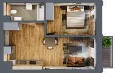 2 pokoje, apartament 38,67 m², piętro 2, oferta nr 153, Folwark Scheiblera, Łódź, Widzew, ul. Tymienieckiego 33A