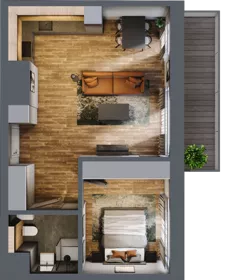 2 pokoje, apartament 46,95 m², piętro 4, oferta nr 220, Folwark Scheiblera, Łódź, Widzew, ul. Tymienieckiego 33A