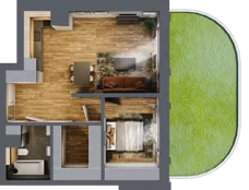 2 pokoje, apartament 56,25 m², parter, oferta nr 7, Folwark Scheiblera, Łódź, Widzew, ul. Tymienieckiego 33A