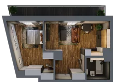 2 pokoje, apartament 46,86 m², piętro 4, oferta nr 67, Folwark Scheiblera, Łódź, Widzew, ul. Tymienieckiego 33A