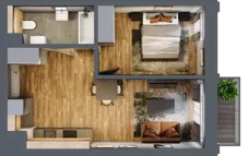 2 pokoje, apartament 38,67 m², piętro 1, oferta nr 141, Folwark Scheiblera, Łódź, Widzew, ul. Tymienieckiego 33A