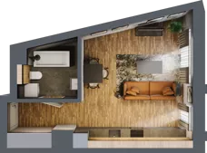 1 pokój, apartament 33,39 m², piętro 2, oferta nr 53, Folwark Scheiblera, Łódź, Widzew, ul. Tymienieckiego 33A
