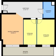 3 pokoje, mieszkanie 66,12 m², piętro 1, oferta nr 8, Kopernika 15, Łódź, Polesie, ul. Kopernika 15