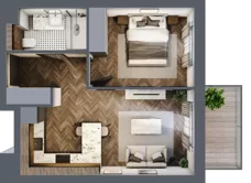 2 pokoje, mieszkanie 38,62 m², piętro 1, oferta nr A.9, Premiera Bemowo, Warszawa, Bemowo, Chrzanów, ul. Coopera 5-7