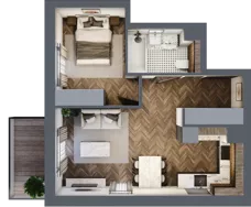 2 pokoje, mieszkanie 40,95 m², piętro 2, oferta nr A.18, Premiera Bemowo, Warszawa, Bemowo, Chrzanów, ul. Coopera 5-7