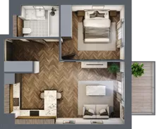 2 pokoje, mieszkanie 43,41 m², piętro 1, oferta nr A.8, Premiera Bemowo, Warszawa, Bemowo, Chrzanów, ul. Coopera 5-7