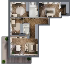 4 pokoje, mieszkanie 95,74 m², piętro 2, oferta nr C.15, Premiera Bemowo, Warszawa, Bemowo, Chrzanów, ul. Coopera 5-7