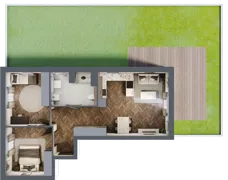 3 pokoje, mieszkanie 66,39 m², parter, oferta nr C.1, Premiera Bemowo, Warszawa, Bemowo, Chrzanów, ul. Coopera 5-7
