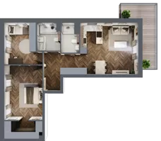 3 pokoje, mieszkanie 75,66 m², piętro 1, oferta nr C.6, Premiera Bemowo, Warszawa, Bemowo, Chrzanów, ul. Coopera 5-7