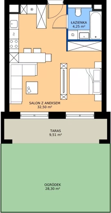 1 pokój, mieszkanie 36,75 m², parter, oferta nr 3, Apartamenty Poligonowa 5, Lublin, Sławin, ul. Poligonowa