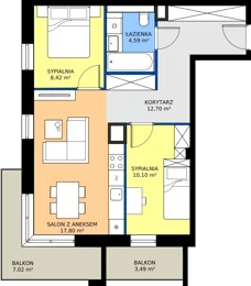 3 pokoje, mieszkanie 53,61 m², piętro 1, oferta nr 19, Apartamenty Poligonowa 5, Lublin, Sławin, ul. Poligonowa