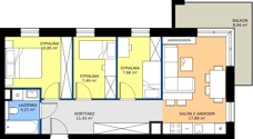 4 pokoje, mieszkanie 59,53 m², piętro 1, oferta nr 26, Apartamenty Poligonowa 5, Lublin, Sławin, ul. Poligonowa