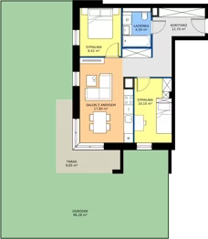 3 pokoje, mieszkanie 52,70 m², piętro 2, oferta nr 85, Apartamenty Poligonowa 5, Lublin, Sławin, ul. Poligonowa