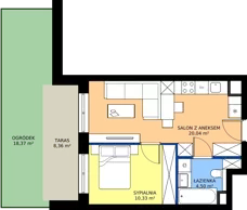 2 pokoje, mieszkanie 34,87 m², parter, oferta nr 60, Apartamenty Poligonowa 5, Lublin, Sławin, ul. Poligonowa