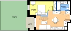 2 pokoje, mieszkanie 39,95 m², piętro 1, oferta nr 78, Apartamenty Poligonowa 5, Lublin, Sławin, ul. Poligonowa
