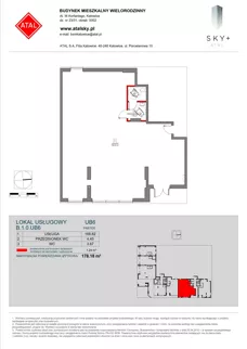 Lokal użytkowy 178,18 m², oferta nr b.1.0.ub6, ATAL SKY+ II - lokale użytkowe, Katowice, Wełnowiec-Józefowiec, Wełnowiec, al. Wojciecha Korfantego 93-99