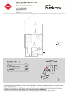 1 pokój, mieszkanie 32,21 m², piętro 2, oferta nr 7.3.2, Osiedle Przyjemne - etap IV, Gdańsk, Jasień, ul. Flisykowskiego