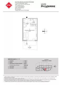 1 pokój, mieszkanie 34,02 m², parter, oferta nr 9.1.11, Osiedle Przyjemne - etap IV, Gdańsk, Jasień, ul. Flisykowskiego