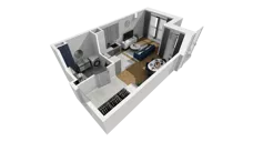 1 pokój, mieszkanie 31,69 m², piętro 3, oferta nr A1.3.26, ATAL Grabiszyn, Wrocław, Gajowice, Fabryczna, ul. Grochowa