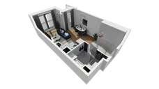 1 pokój, mieszkanie 31,69 m², piętro 3, oferta nr A1.3.26, ATAL Grabiszyn, Wrocław, Gajowice, Fabryczna, ul. Grochowa