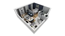 1 pokój, mieszkanie 43,39 m², piętro 4, oferta nr A1.4.34, ATAL Grabiszyn, Wrocław, Gajowice, Fabryczna, ul. Grochowa