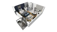 1 pokój, mieszkanie 43,39 m², piętro 4, oferta nr A1.4.34, ATAL Grabiszyn, Wrocław, Gajowice, Fabryczna, ul. Grochowa
