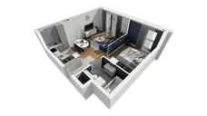 1 pokój, mieszkanie 43,39 m², piętro 4, oferta nr A1.4.34, ATAL Grabiszyn, Wrocław, Gajowice, Fabryczna, ul. Grochowa