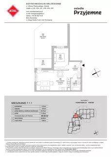 2 pokoje, mieszkanie 42,03 m², parter, oferta nr 7.1.5, Osiedle Przyjemne - etap IV, Gdańsk, Jasień, ul. Flisykowskiego