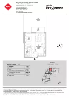 2 pokoje, mieszkanie 42,03 m², parter, oferta nr 7.1.5, Osiedle Przyjemne - etap IV, Gdańsk, Jasień, ul. Flisykowskiego
