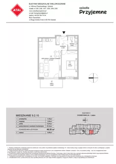 2 pokoje, mieszkanie 48,25 m², piętro 1, oferta nr 9.2.10, Osiedle Przyjemne - etap IV, Gdańsk, Jasień, ul. Flisykowskiego