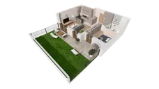 2 pokoje, mieszkanie 48,88 m², parter, oferta nr 6.00.A02, Ogrody Andersa II, Gliwice, Wojska Polskiego, ul. Generała Władysława Andersa
