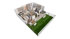 2 pokoje, mieszkanie 48,88 m², parter, oferta nr 6.00.A02, Ogrody Andersa II, Gliwice, Wojska Polskiego, ul. Generała Władysława Andersa
