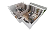2 pokoje, mieszkanie 48,88 m², parter, oferta nr 6.00.A02, Ogrody Andersa II, Gliwice, Wojska Polskiego, ul. Generała Władysława Andersa
