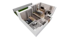 2 pokoje, mieszkanie 48,88 m², parter, oferta nr 6.00.A02, Ogrody Andersa II, Gliwice, Wojska Polskiego, ul. Generała Władysława Andersa