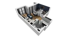 2 pokoje, mieszkanie 43,00 m², piętro 2, oferta nr A1.2.15, ATAL Grabiszyn, Wrocław, Gajowice, Fabryczna, ul. Grochowa