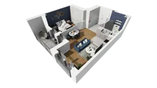 2 pokoje, mieszkanie 43,00 m², piętro 2, oferta nr A1.2.15, ATAL Grabiszyn, Wrocław, Gajowice, Fabryczna, ul. Grochowa