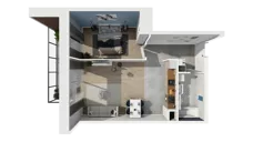 2 pokoje, mieszkanie 50,13 m², piętro 1, oferta nr B1.1.5, ATAL Symbioza, Gdynia, Cisowa, ul. Kcyńska
