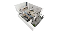 2 pokoje, mieszkanie 50,13 m², piętro 1, oferta nr B1.1.5, ATAL Symbioza, Gdynia, Cisowa, ul. Kcyńska