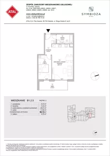 2 pokoje, mieszkanie 50,13 m², piętro 2, oferta nr B1.2.5, ATAL Symbioza, Gdynia, Cisowa, ul. Kcyńska