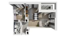 2 pokoje, mieszkanie 51,33 m², piętro 3, oferta nr B1.3.4, ATAL Symbioza, Gdynia, Cisowa, ul. Kcyńska