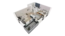 2 pokoje, mieszkanie 51,33 m², piętro 3, oferta nr B1.3.4, ATAL Symbioza, Gdynia, Cisowa, ul. Kcyńska