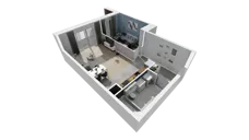 2 pokoje, mieszkanie 50,13 m², piętro 3, oferta nr B1.3.6, ATAL Symbioza, Gdynia, Cisowa, ul. Kcyńska