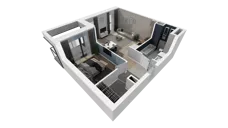 2 pokoje, mieszkanie 47,61 m², piętro 4, oferta nr B1.4.3, ATAL Symbioza, Gdynia, Cisowa, ul. Kcyńska