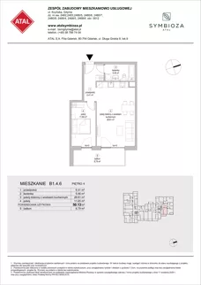 2 pokoje, mieszkanie 50,13 m², piętro 4, oferta nr B1.4.6, ATAL Symbioza, Gdynia, Cisowa, ul. Kcyńska